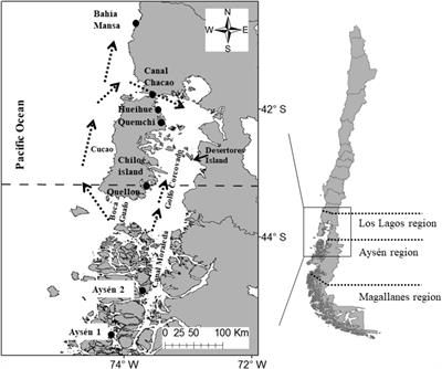 Population Genetic Structure at the Northern Edge of the Distribution of Alexandrium catenella in the Patagonian Fjords and Its Expansion Along the Open Pacific Ocean Coast